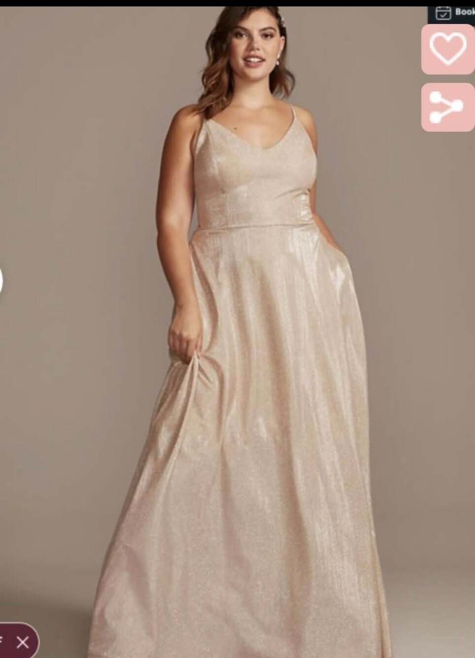 Glitter Knit Bridesmaid dress Wedding Gown with Pockets